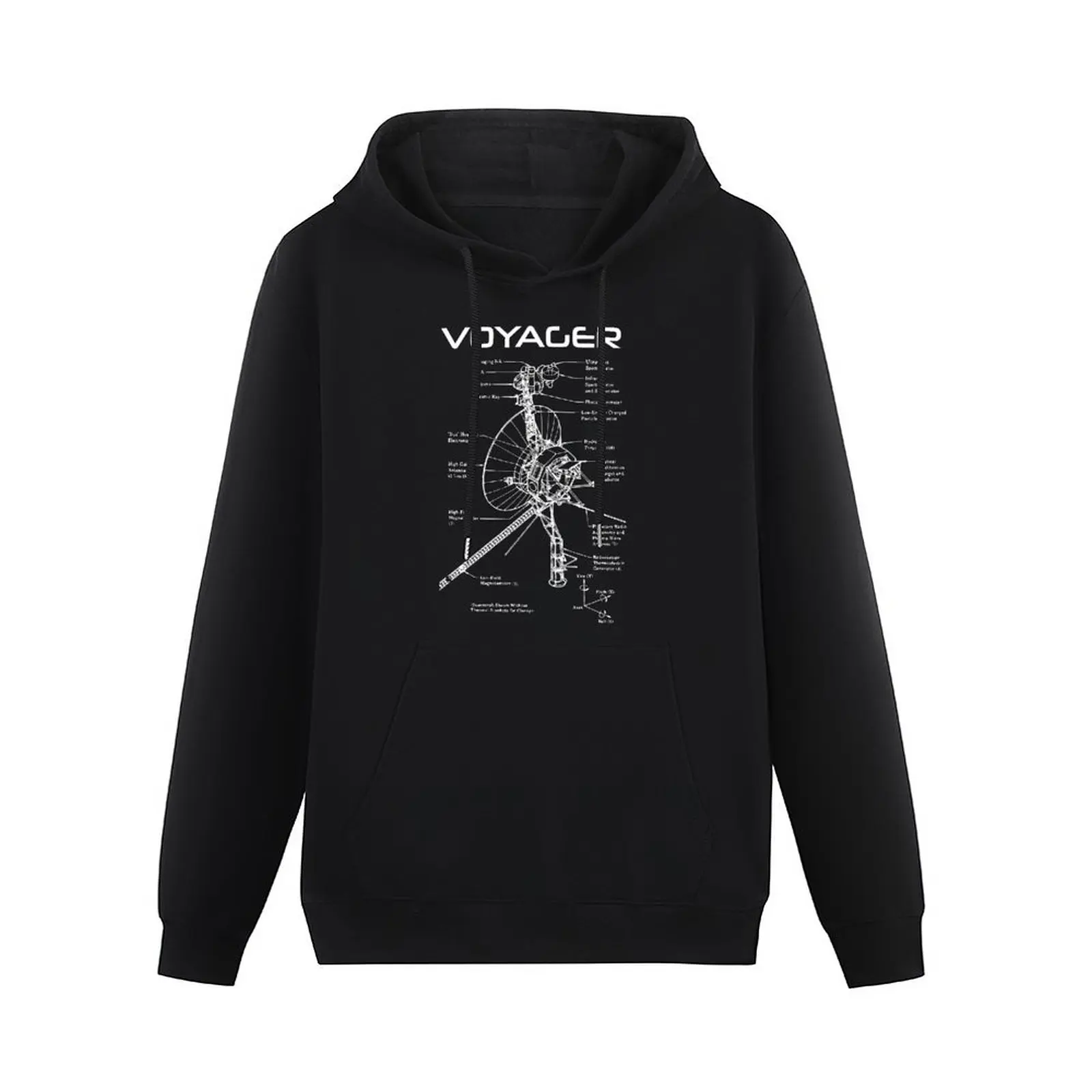 Voyager Program - White Ink Pullover Hoodie fashion men streetwear men korean clothes hoodie man