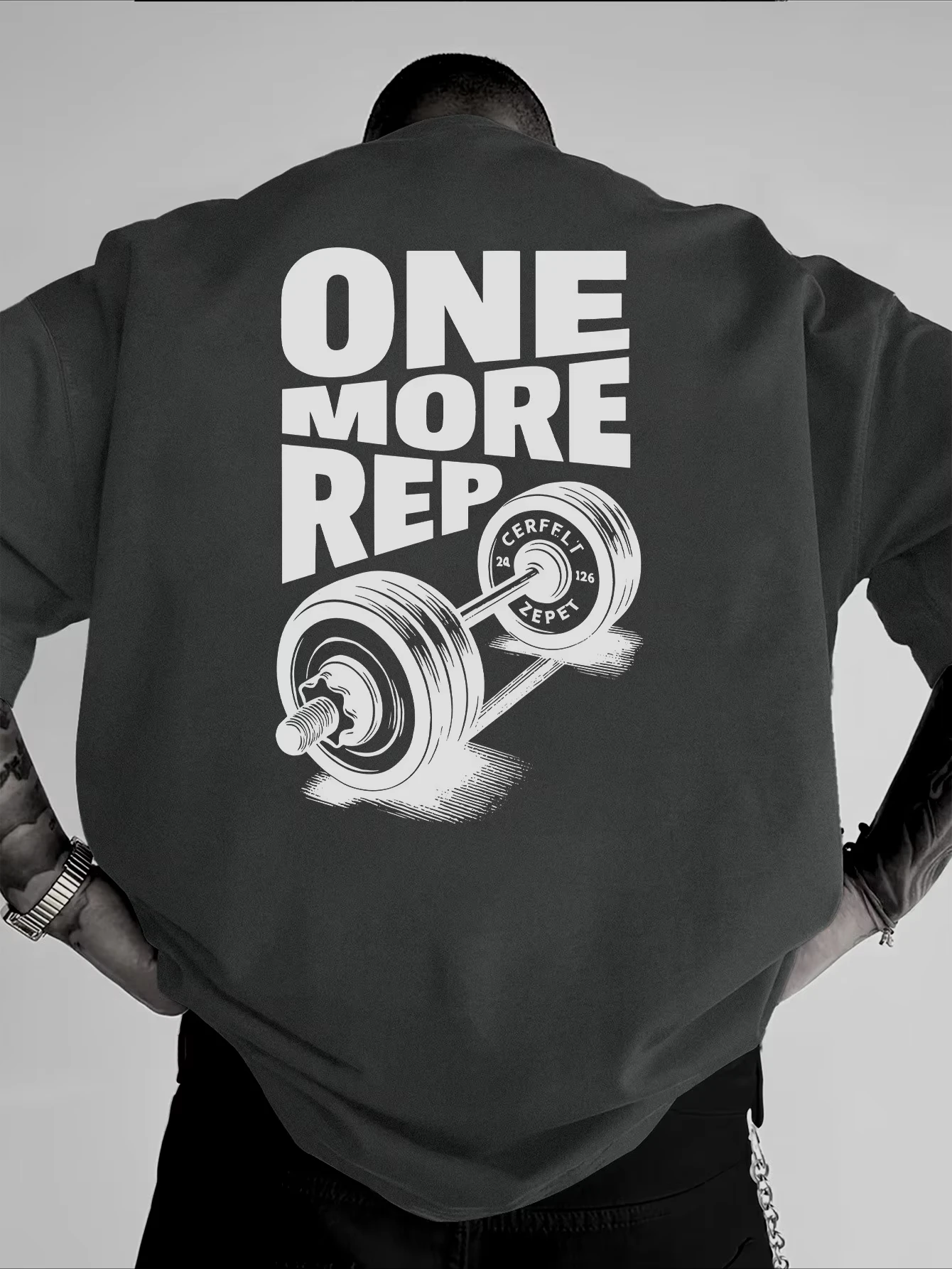 New Men's T-Shirt Vintage Funny Gym Workout ONE MORE REP Weightlifting Women Streetwear