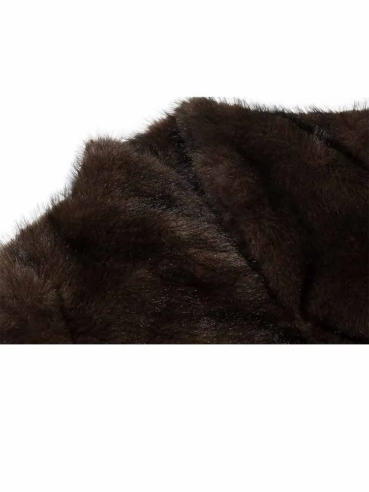 HH Frau Winter Mode Einfarbig Warme Künstliche Pelz Lange Ärmel Stehkragen Lose Mantel Weibliche Casual Street Style Jacke