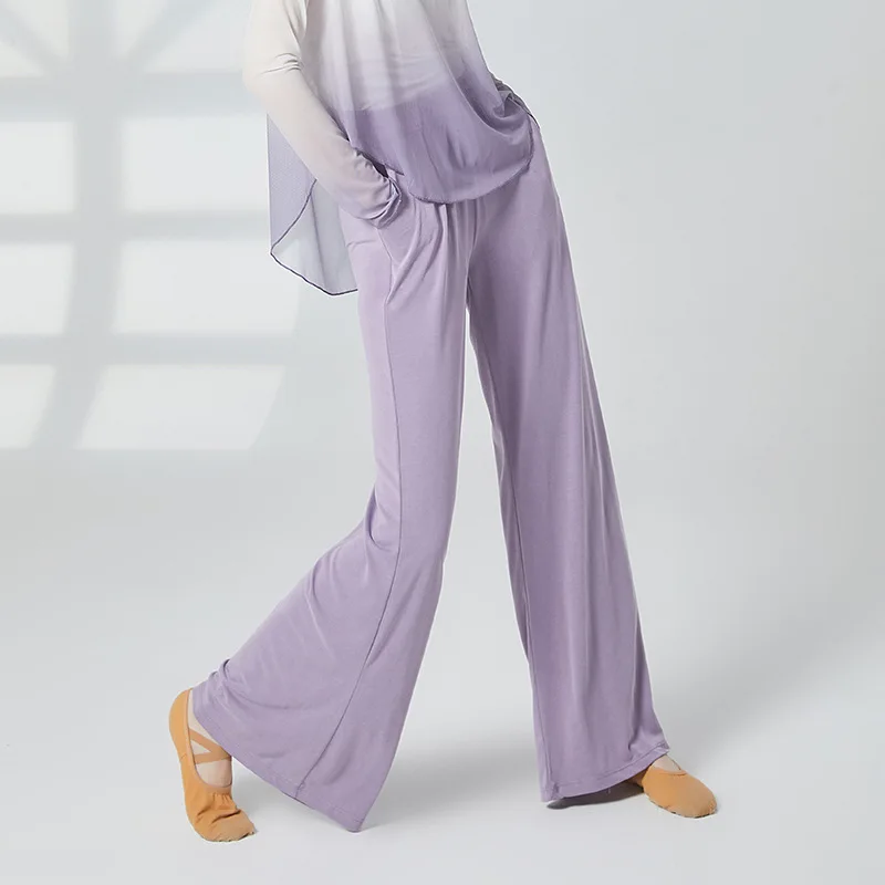 女性の春の新作クラシックダンスパンツ、時代を超越したスタイル、ストレートワイドレッグ、ポケット付き、大人のフィギュアトレーニング用トラウザーズ