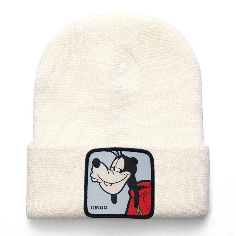 Disney Mickey Donald Beanie Wysokiej jakości bawełniane czapki codzienne dla mężczyzn Kobiety Ciepła dzianinowa czapka zimowa Moda Solidna czapka