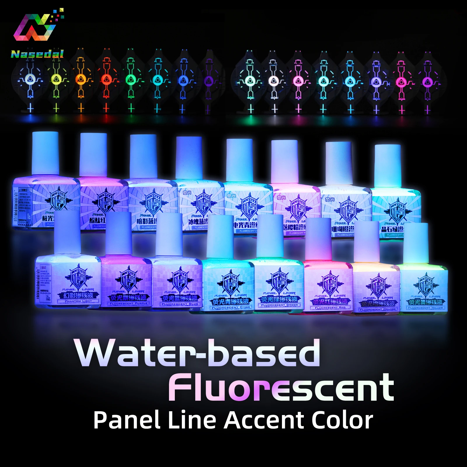 

18ml Q06101~Q06117 Model Fluorescent Osmotic Liquid Eco-friendly Water-based Paint Clay Model Color Stain Clean Effect Dye DIY
