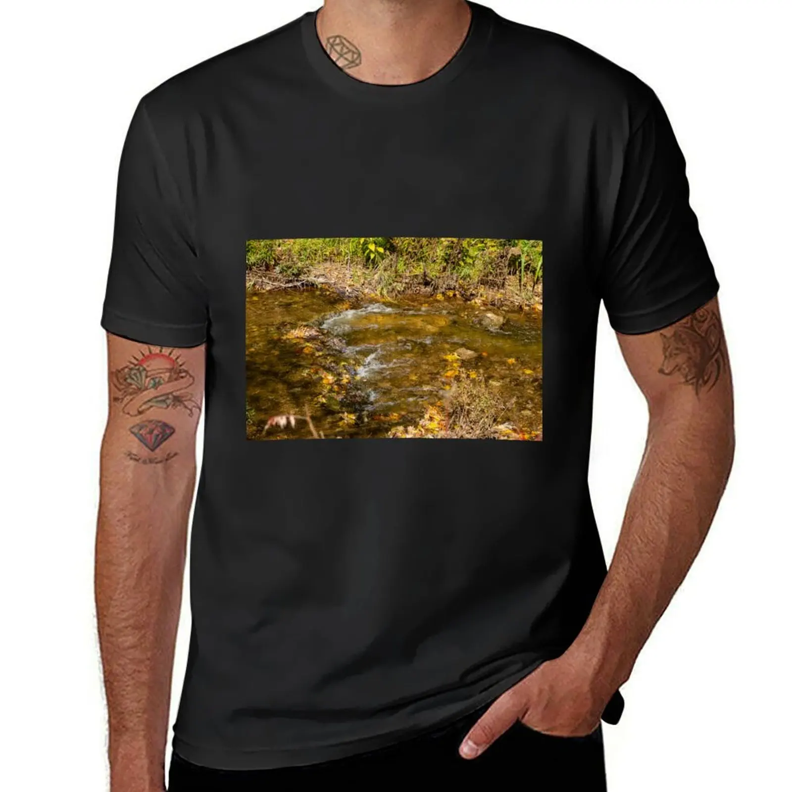 

Leaves and Stream T-shirt quick-drying new edition summer clothes blacks t shirt men