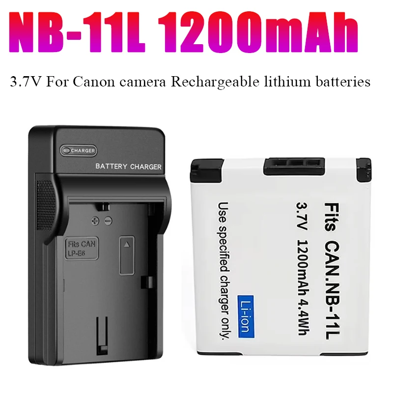 

NB-11L NB11L Nb 11l Battery Canon 1200mAh + Charger for Canon PowerShot A2300 A2400 A2600 A3400 A3500 A4000 A4050 SX400 SX410