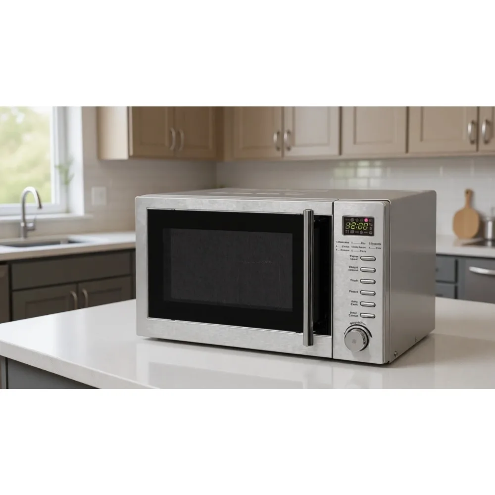 Microondas digital de 20 litros 800 W com grelha de 1000 W, 5 níveis de potência, descongelamento automático, 8 menus, temporizador, limpeza fácil
