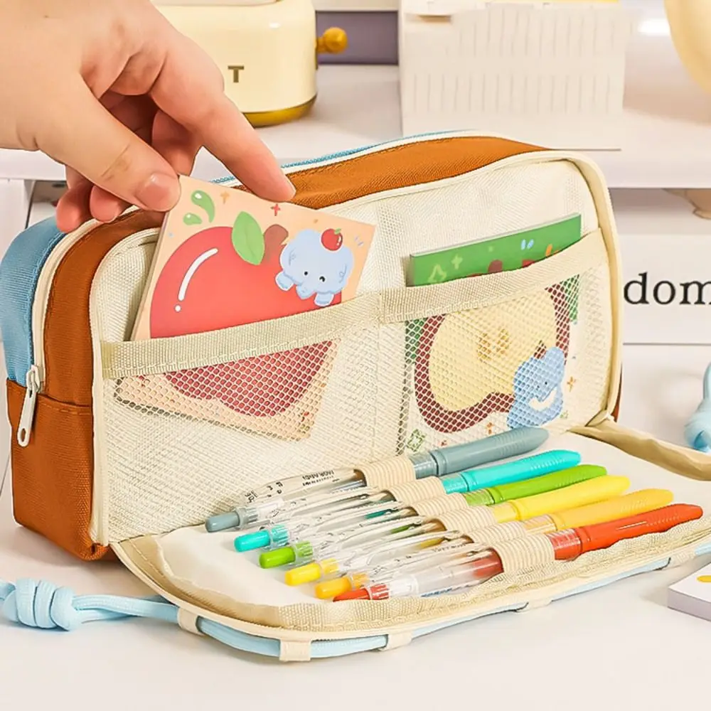 Large Capacity Hamburger Pencil Case Aesthetic Delicious Food School Cases Pouch Portable Multifunctional Bag Organizer Box