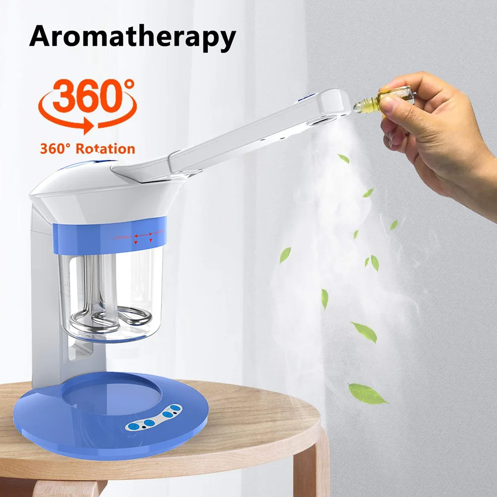 เครื่องพ่นไอน้ำโอโซนร้อนสำหรับผิวหน้า เครื่องเพิ่มความชื้นแบบละอองอุ่น ทำความสะอาดรูขุมขนอย่างล้ำลึก เครื่องพ่นไอน้ำนาโนสำหรับดูแลผิวหน้า ใช้ได้ทั้งในร้านเสริมสวยและที่บ้าน