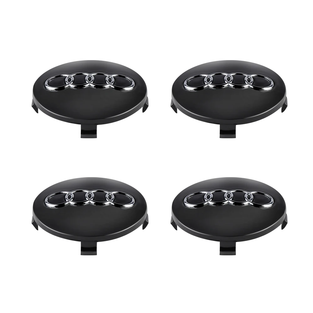 4 Stück Original 59mm Auto-Radnabenkappen, Ersatz-Felgenabdeckungen für Audi A7 S3 A8 A3 RS5 A1 A5 A4 B8 Q5 Q3 TT Q2L Sline