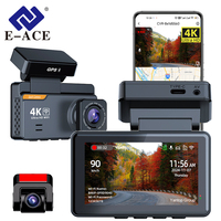 E-ACE Dash Cam 4K 3 Inch Mini Car Dvr Dual Lens With GPS WIFI 24h Parking 1080P Rear View Camera Night Vision Black Box