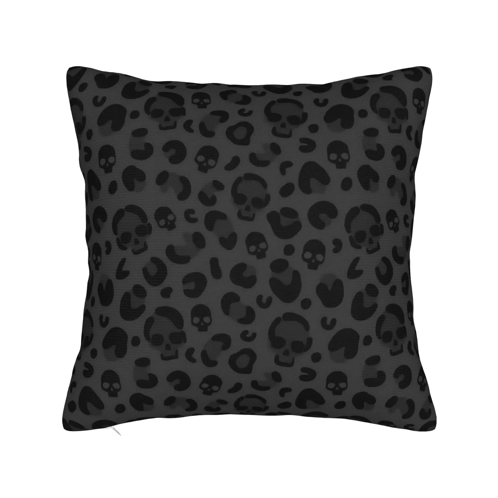Leopard Skull Square Pillow Case Wild Animal Cushion Covers Awesome Zippered Decor Pillowcase for Seat 45*45cm