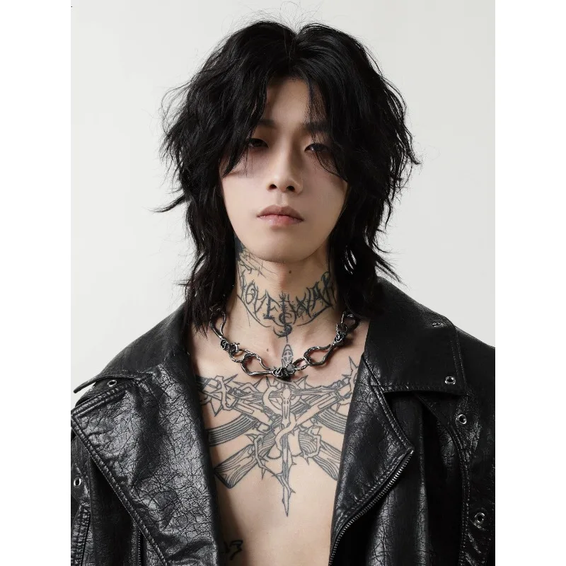 

[Skull Lock] Original Handmade Advanced Heavy Industry Punk Wasteland Wind Retro Clavicle Chain