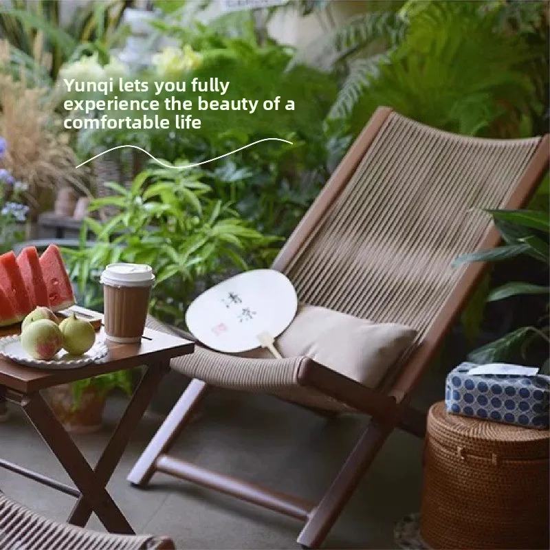 Rattan Weave Outdoor Lounge Chair Iron Baking Paint Garden Chairs Ergonomic Single Sofa for Homestay Comfortable Backrest Seat