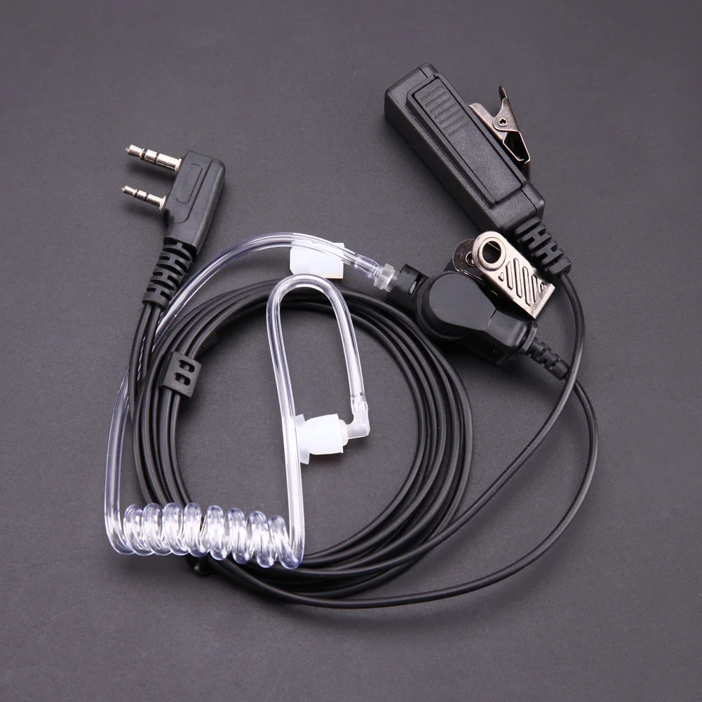Transparent Acoustic Tube Earpiece Mic 2 Pin Air Tube Earplug Replacement Headset Earpieces for Motorcycle Helmet Audio Intercom