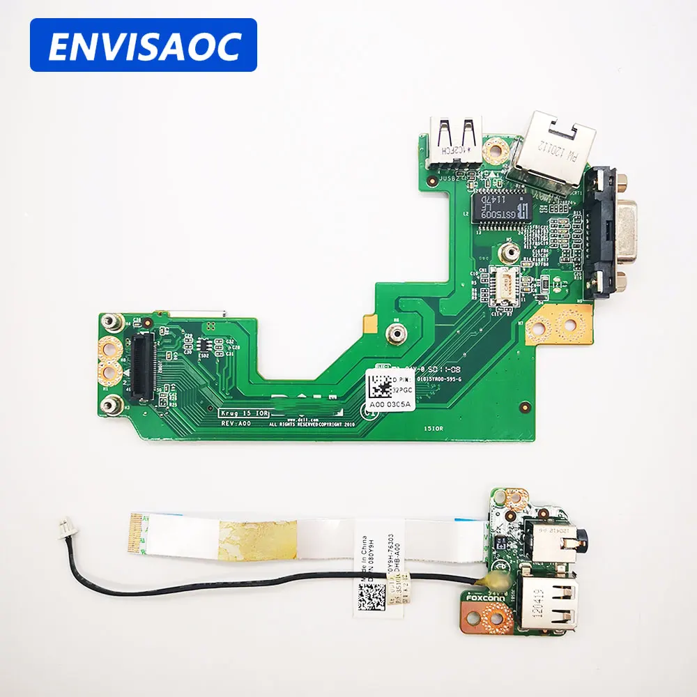 لديل خط العرض E5520 كمبيوتر محمول VGA بطاقة الشبكة RJ45 USB جاك قارئ بطاقة المجلس 032PGC 01015YA00-595-G