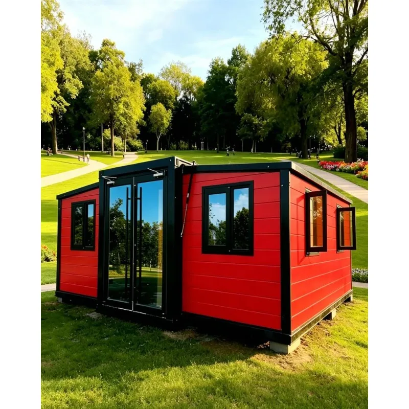 Flat Pack Folding Container Home Prefab Modular House 20FT 40FT Portable Steel Structure Easy Assembly for Temporary Housing