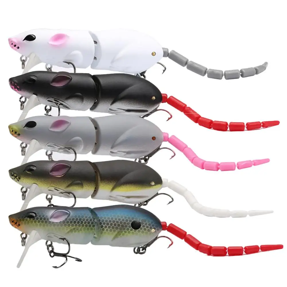 

YFASHION 5PCS 15.5g/15.5cm Mouse Fishing Lures With Treble Hooks Multi Segments Jointed Minnow Artificial Fake Bait