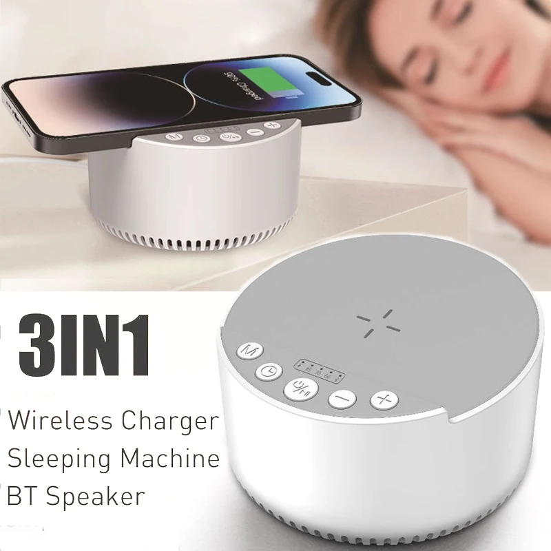 Mini Portable White Noise Bluetooth Speaker Sleep Aid Bluetooth Soundbar 15W Wireless Charging Music Box Support Timed Shutdown