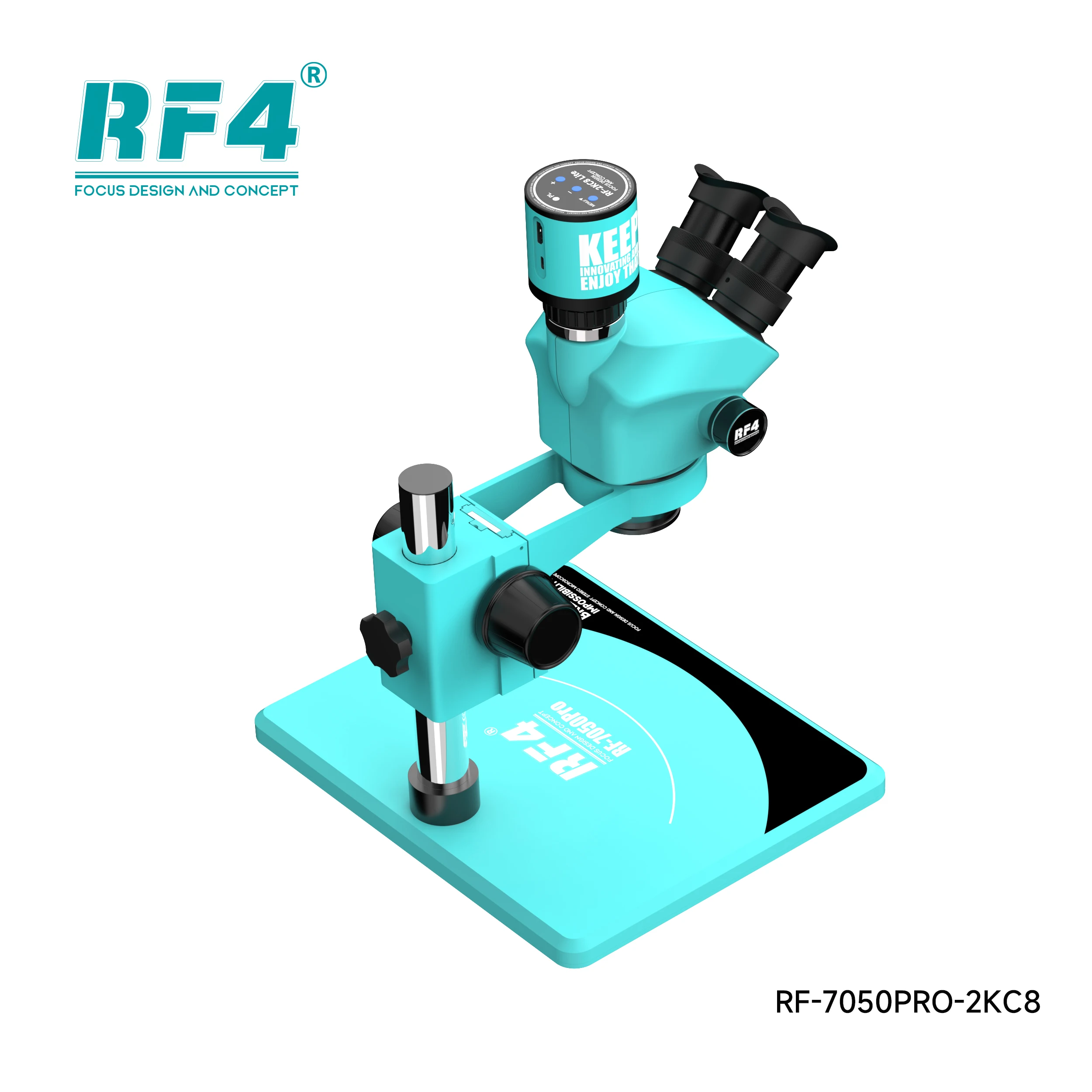 RF4 Microscope 6 Gear Accurately Lock 7-50X Magnification Zoom Triocular RF-7050PRO-2KC8 Has Function To Visualize Area