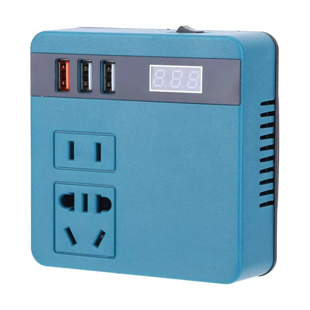 120W Lithium Battery Inverter DC 21V To 220V High Power Power Converter Transformer Multifunction 3 USB Ports for Makita