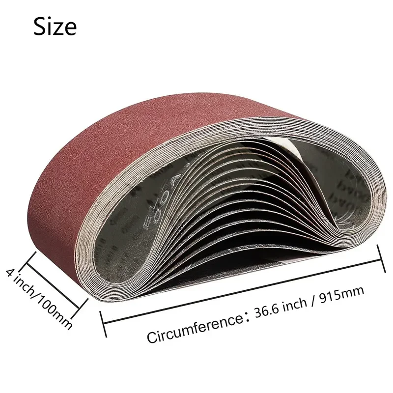 벨트 샌딩기 연마 도구용 샌딩 벨트, 부드러운 금속 연마 사포 연마 밴드, 40-1000 그릿, 100mm x 915mm, 1PC