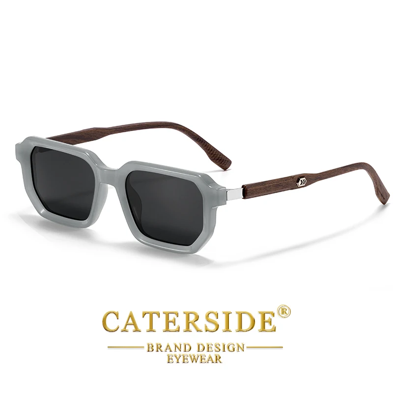 CATERSIDE Mode Herren Polarisierte Sonnenbrille Retro Polygonal Design Metall Dekoration Sonnenbrille Damen Party Reisebrille – Detail 8