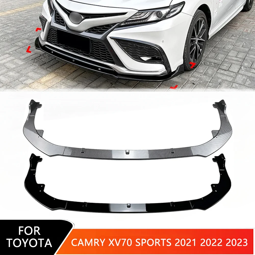 For Toyota Camry XV70 Sports 2021 2022 2023 Car Front Chin Bumper Lip Spoiler Body Kit Tuning Splitter Diffuser Auto Accessories