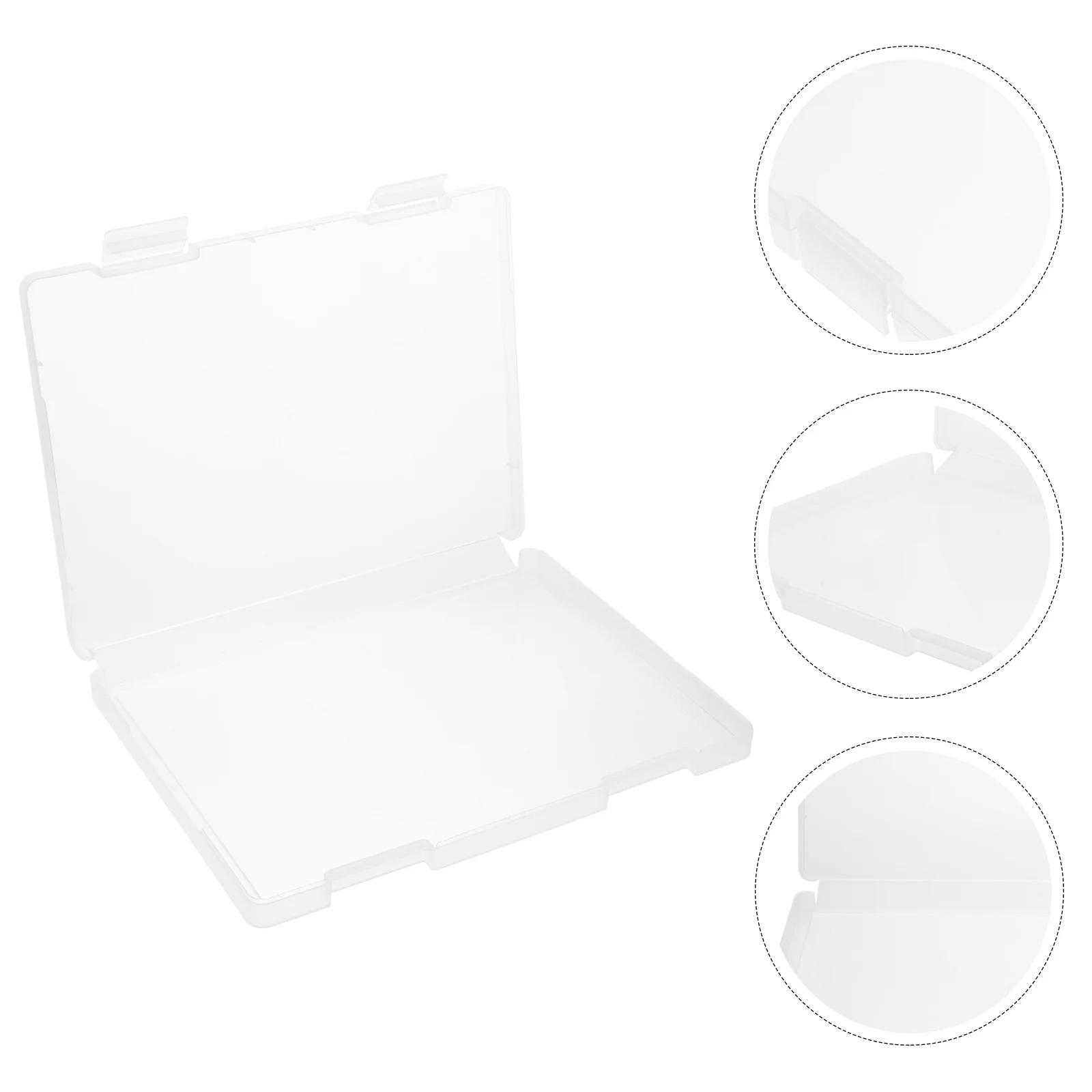 

Пластиковая коробка для хранения файлов Портативный чехол для проектов Гладкая поверхность Прозрачный дизайн Защитная коробка для журналов