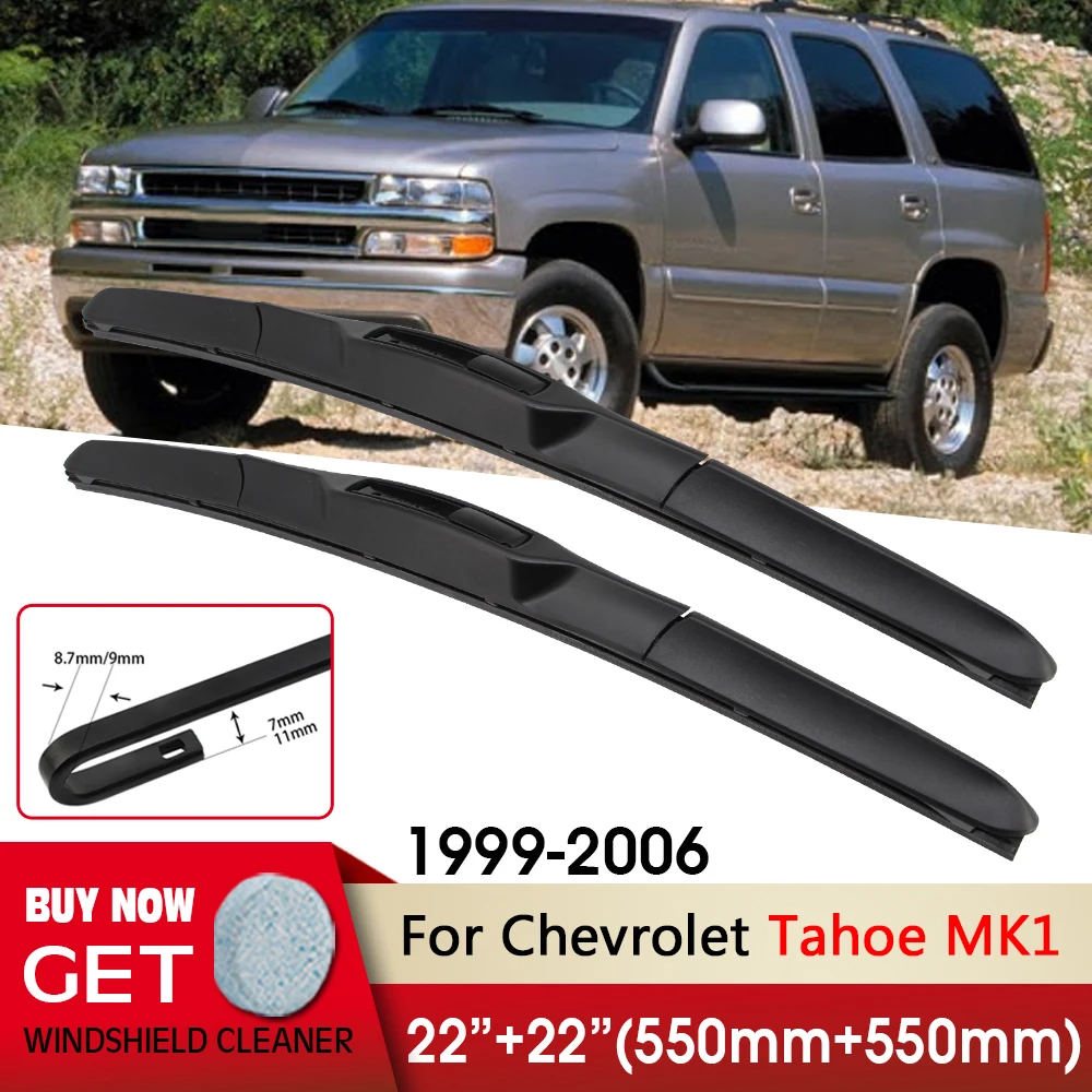 

Car Wiper Front Wiper Blades 22"+22" For Chevrolet Tahoe MK1 1999-2006 Fit U Hook Arm Windshield Windscreen Front Window