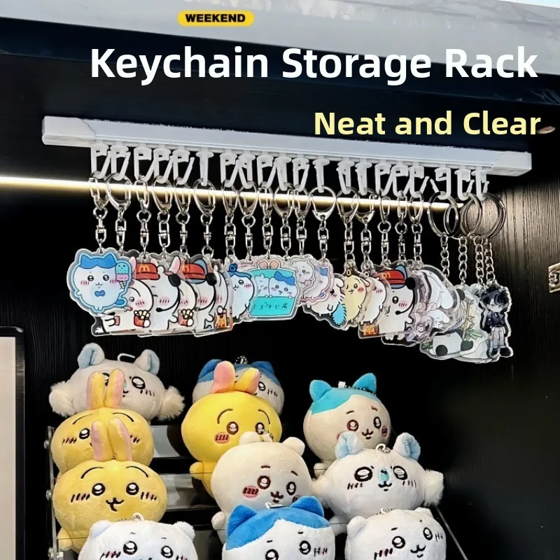 Keychain Display Stand Doll Chain Organizer Storage Bag Hook Earring Necklace Holder Jewelry Accessories Organizer