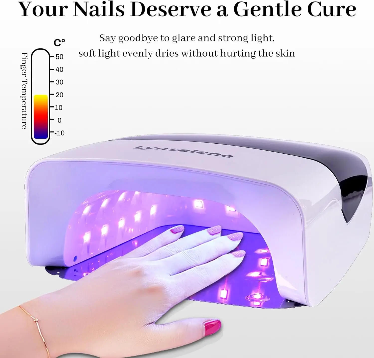 132W 充電式 UV LED ネイルランプ、4つのタイマーとLCDスクリーン付き、ジェルネイル用 – 高速硬化、サロン＆家庭用