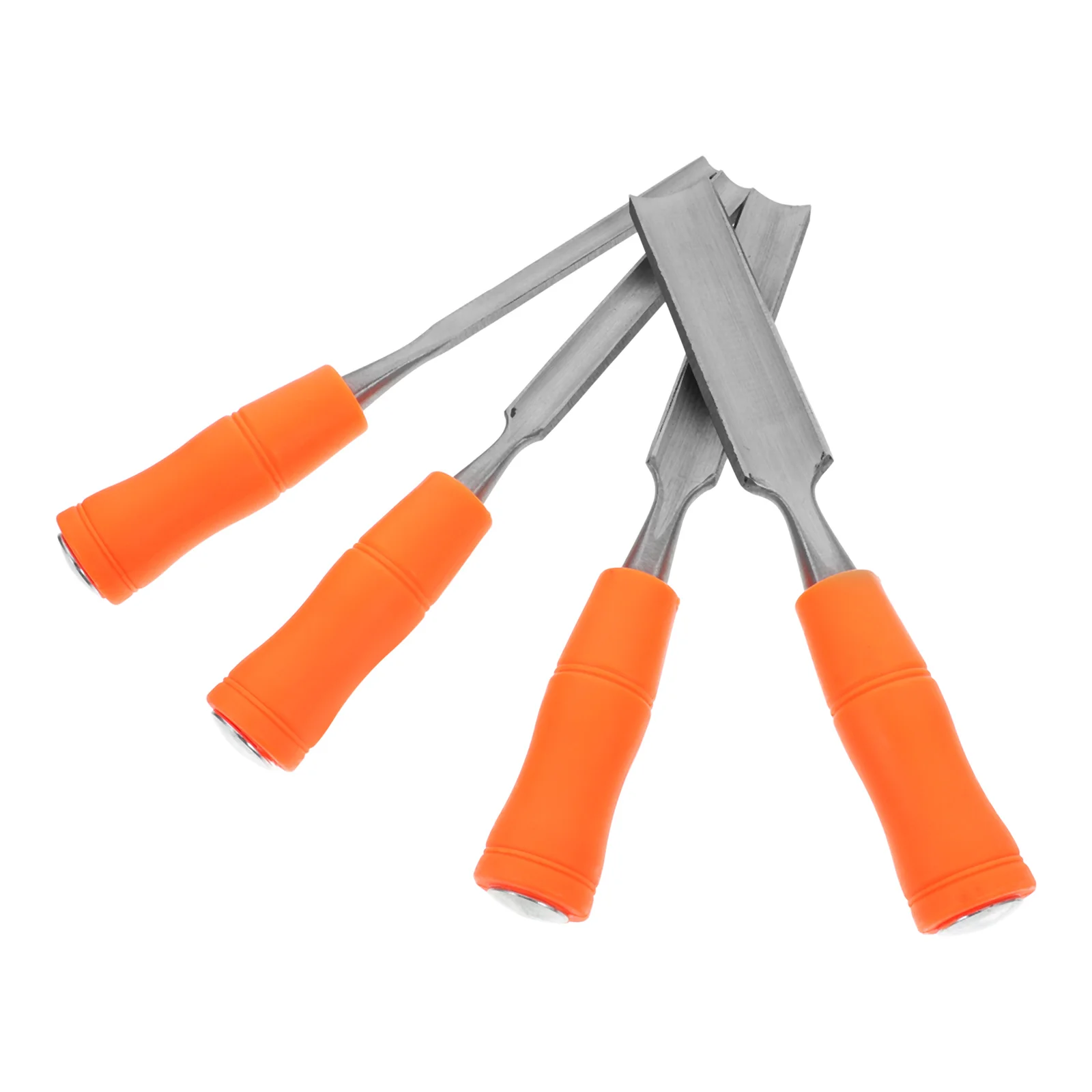

4pcs Wood Carving Chisel Set Steel Tools Ergonomic Wooden Handles Flat Spatula Gouges 6Mm 12Mm 18Mm 24Mm Woodworking For