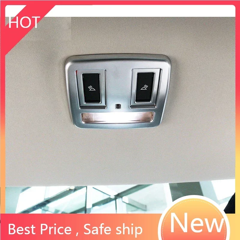Image of 1Pcs Auto Zubehör Für Jaguar XE X760 XF X260 2018 2019 2020 Innen ABS Chrom Hinten Dach Lesen Beleuchtung rahmen Trim