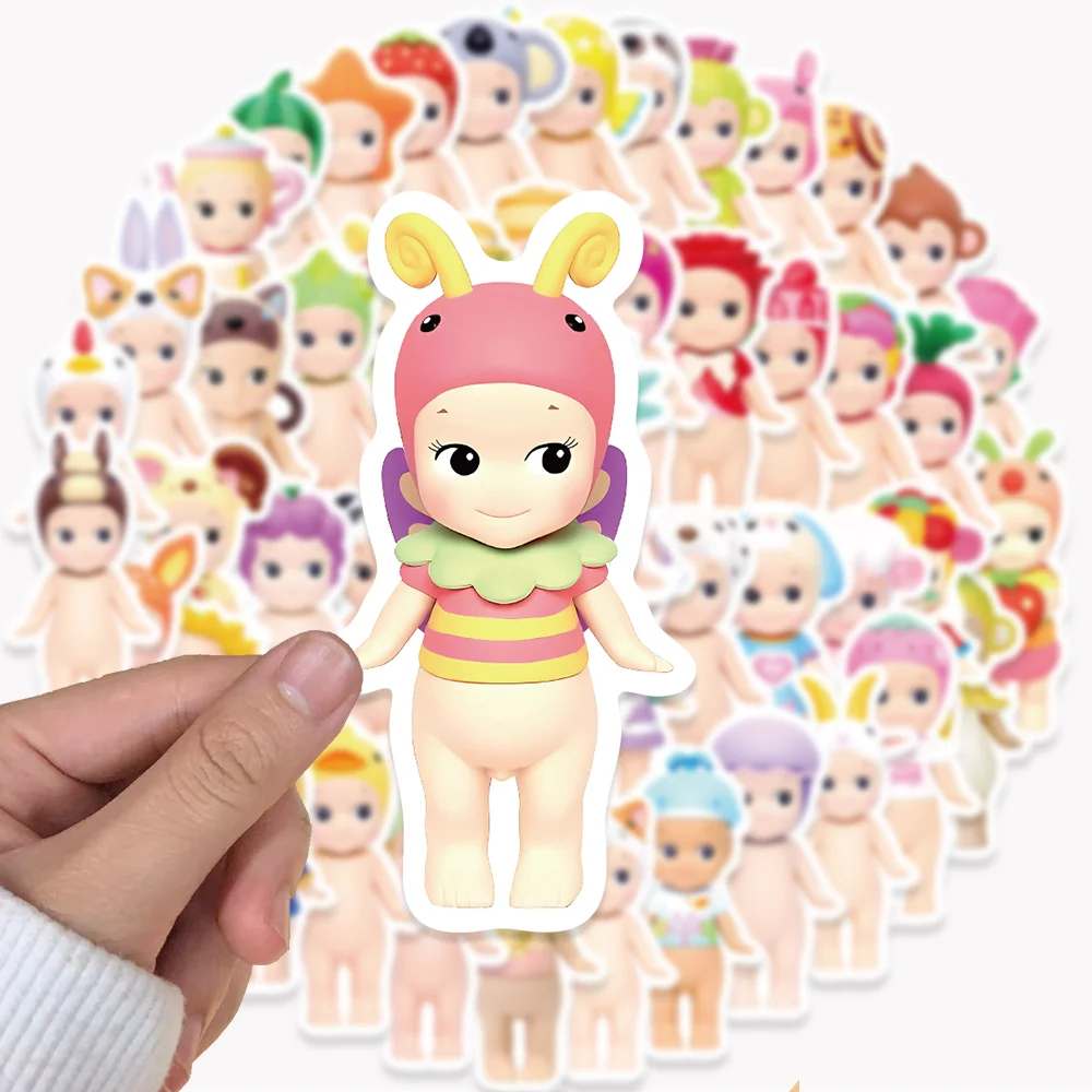 Kawaii adesivos para bebê e criança, 50pcs, boneca de cura, anjo, graffiti, carro, porta-malas, copo de água, kawaii, brinquedo, presente de aniversário