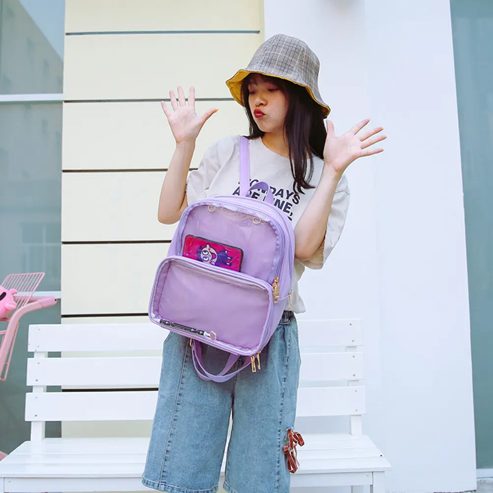 

1 шт. Прозрачный водонепроницаемый рюкзак-желе большой вместимости, стильная сумка для подростков, девочек и мальчиков, для путешествий, косметики, школы, органайзер