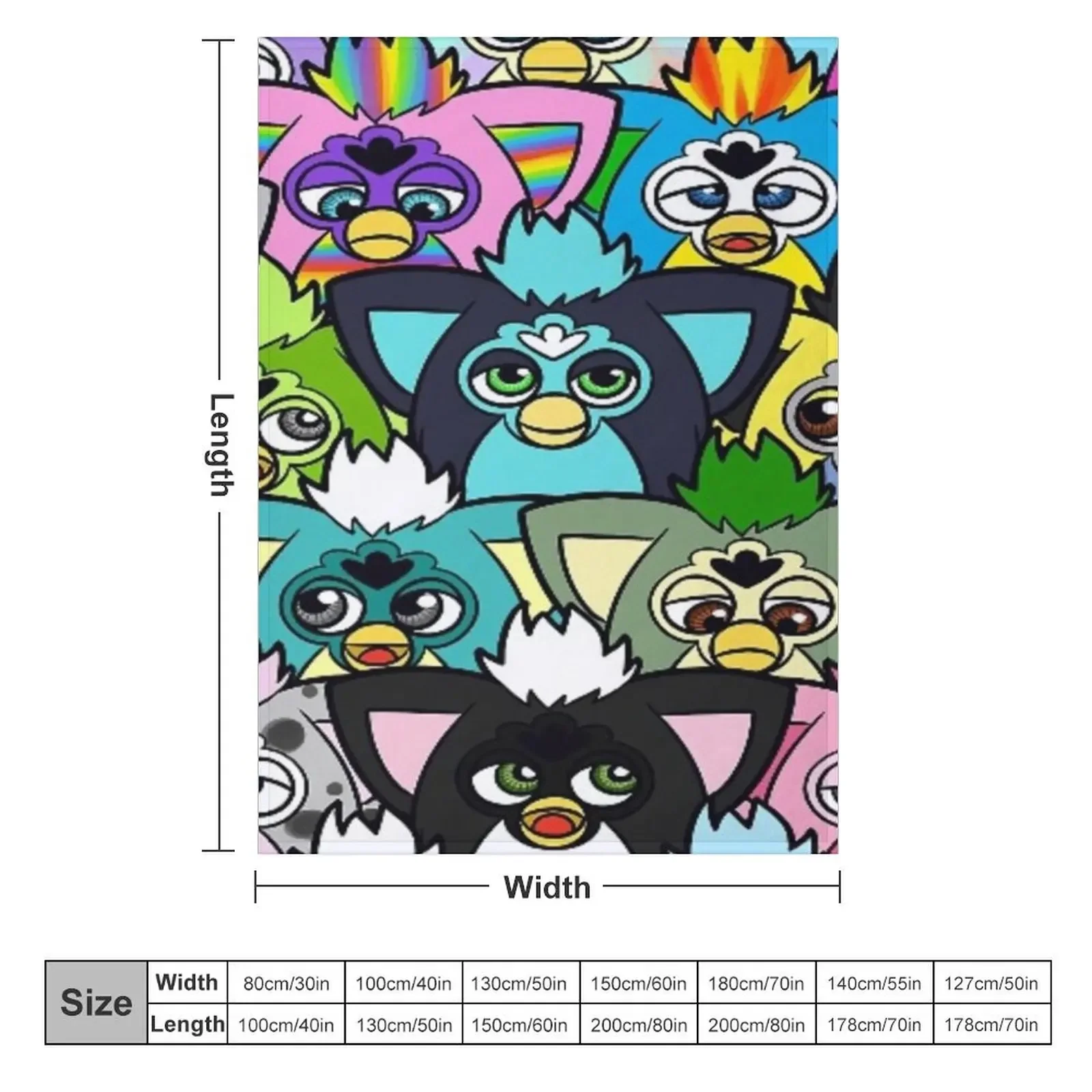 Group Furbys Throw Blanket Cute Bed linens Luxury Designer Blankets