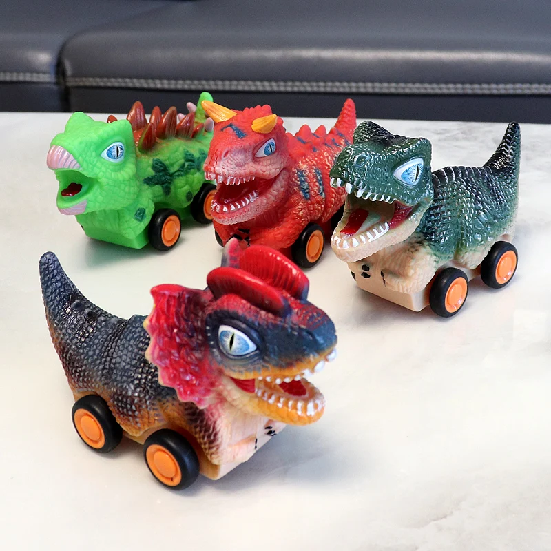 Cartoon Toy Car Animal Children's Inertia Car Soft Rubber Dinosaur Taxiing Fall Resistant Mini Car