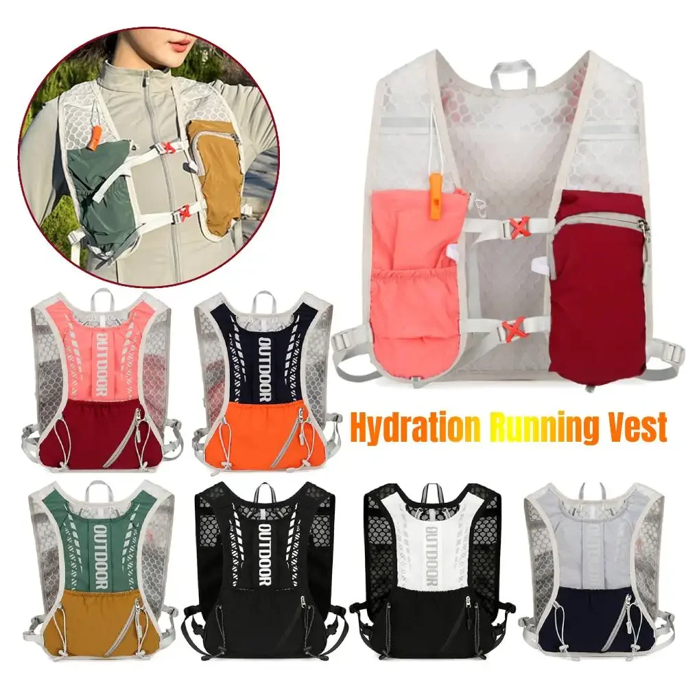Hydration Running Vest Breathable Lightweight Running Vest Reflective Outdoors Hydration Pack for Marathon Cycling