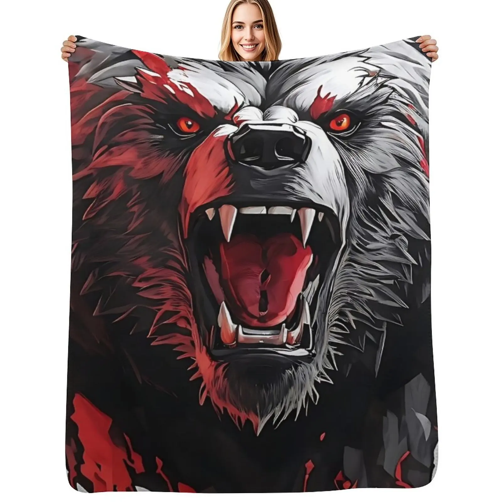 Cobertor Savage Black Bear para uso durante todo o ano, macio e confortável para casa
