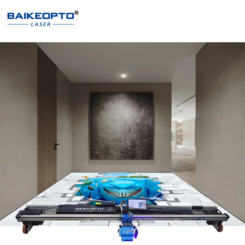 BK-UV128F GW128F 3D CMYKW UV inkjet floor printer for ground printing AI Intelligent Printer AI ground Inkjet Printer Machine