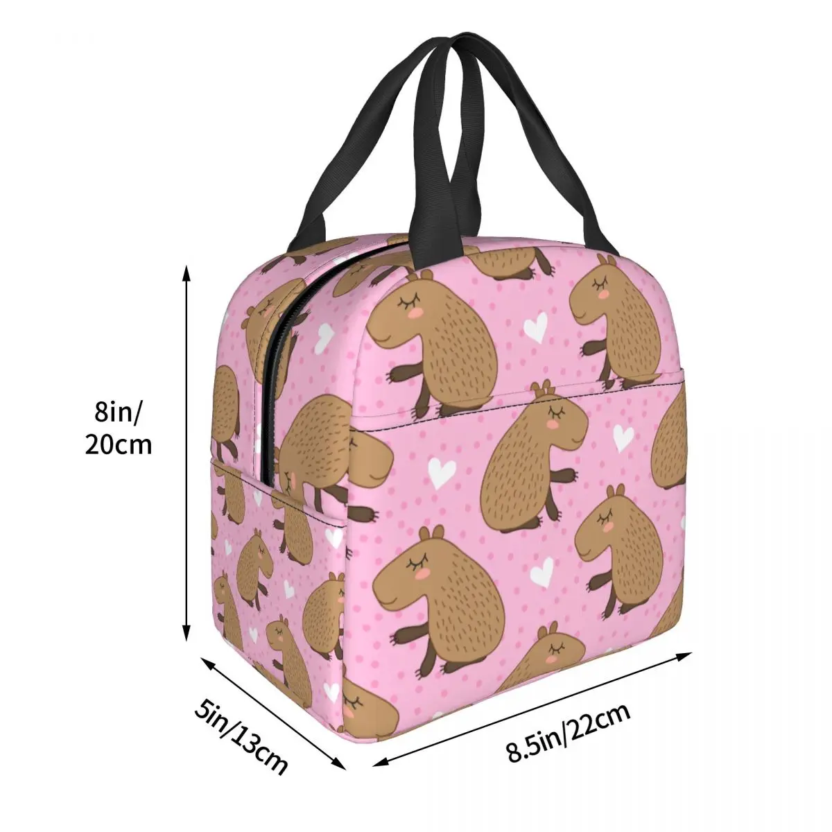 Cute Cartoon Capybara South America Fauna Insulated Lunch Bag Thermal Bag Reusable Large Tote Lunch Box Food Bag College Outdoor