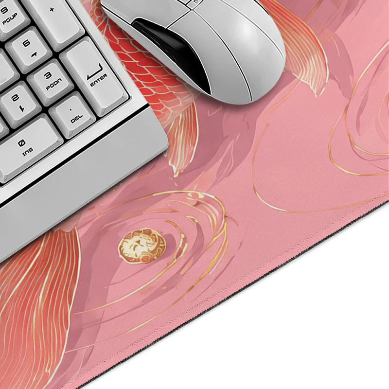 Pink Koi Lotus Pond Mouse Pad Gaming printon demand Computer New Large Mousepad XXL Mechanical Keyboard Pad Carpet Mice Pad