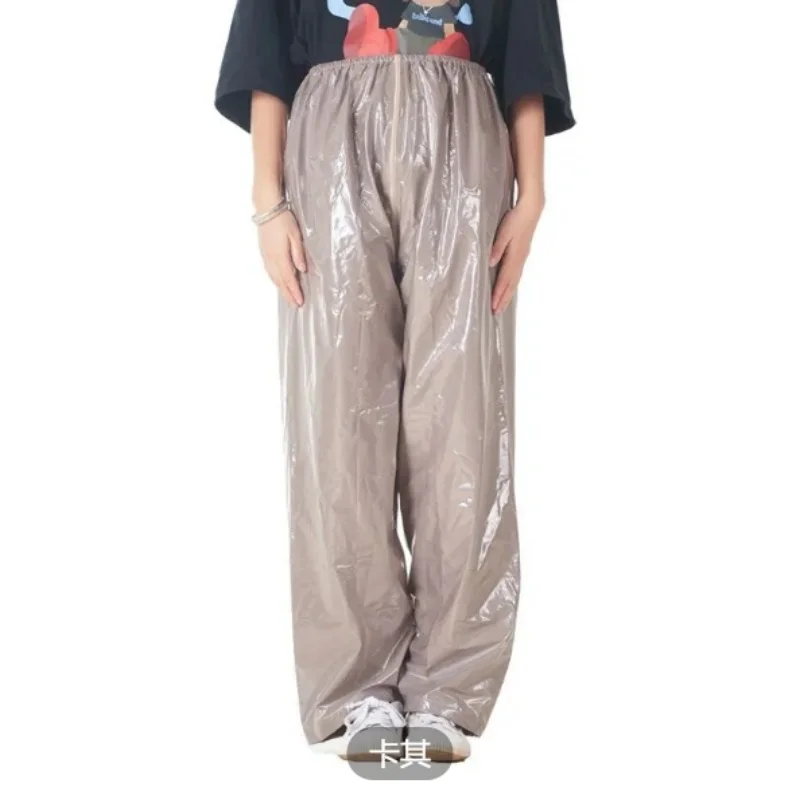 Couple Outdoor Sports Waterproof TPU Plastic Pants Casual Loose Cargo Trousers Soft Smooth Silent Leak Proof ABDL Diaper Pants