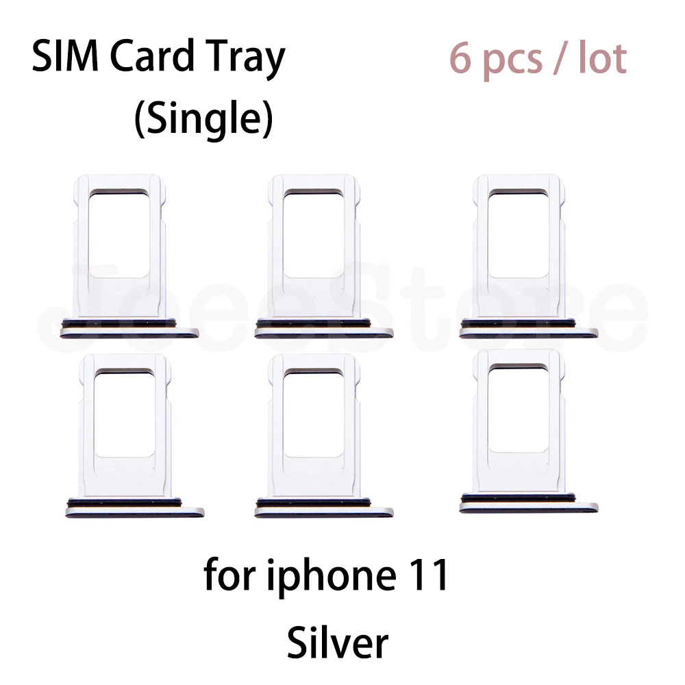 JoeeStore 6pcs Sim Card Tray For iPhone 11 Dual & Single SIM Card Slot Holder Adapter Socket Repair Replacement Parts image 6