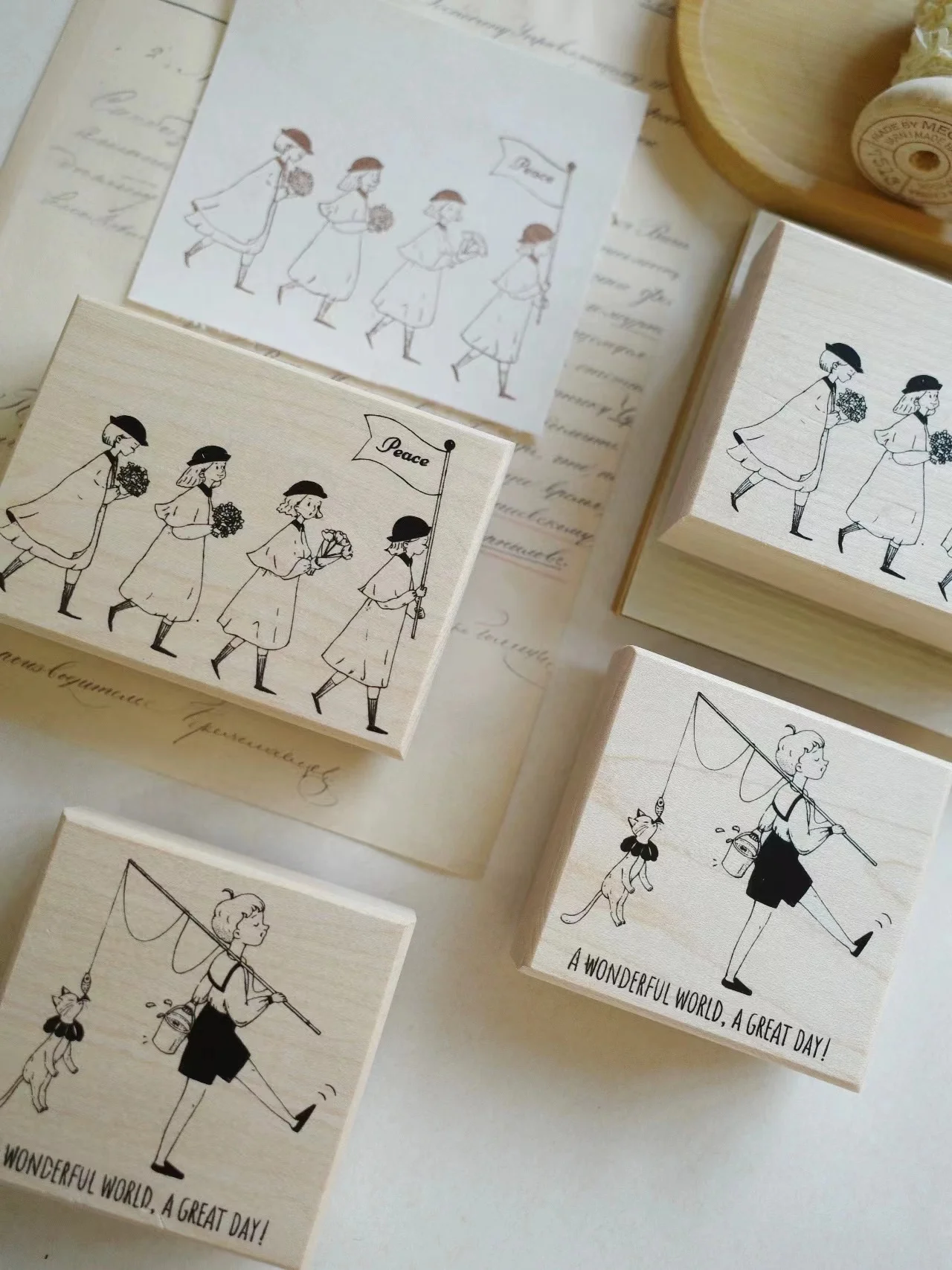 Винтажный веселый момент девушка мальчик деревянный резиновый штамп для DIY Скрапбукинг Фотоальбом изготовление открыток