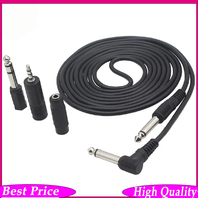 3m Guitar Cable with Noise Reduction Plugs 6.35mm to 3.5mm Audio Connecting Cable for Electric Guitar Bass