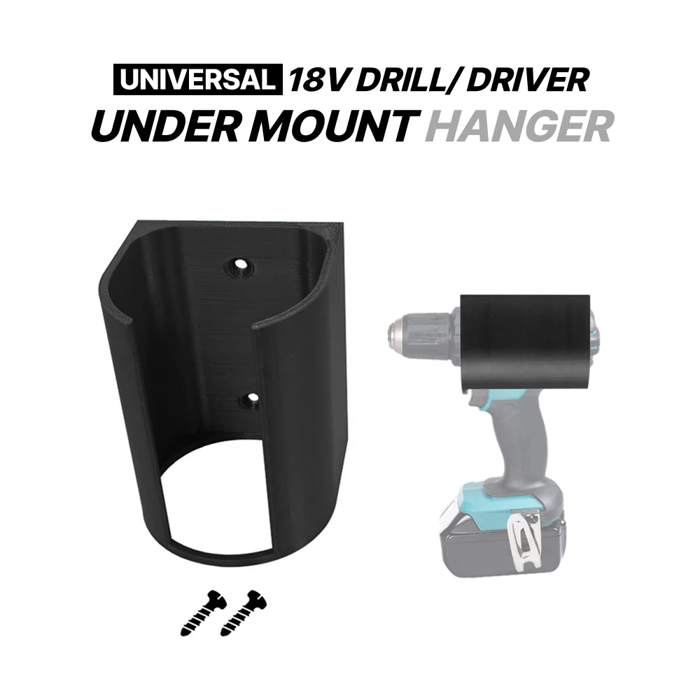 18V Drill Under Mount Storage Bracket Universal Power Tool Wall Hanging Holder Replacement Accessories