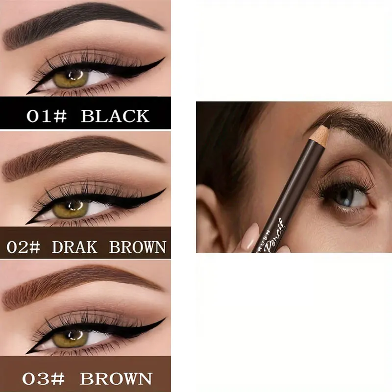 防水アイブロウペンシル 2 本 - 防汗、長持ちするナチュラルマット仕上げ、洗練されたペンシルデザイン