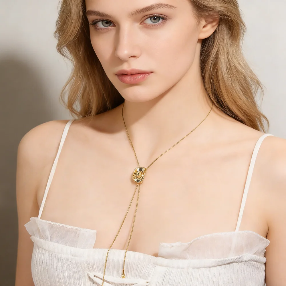 Adjustable Drawstring Necklace For Women Fashion Design Light Luxury Versatile Neck Chain Necklace Jewelry Accessories Gift