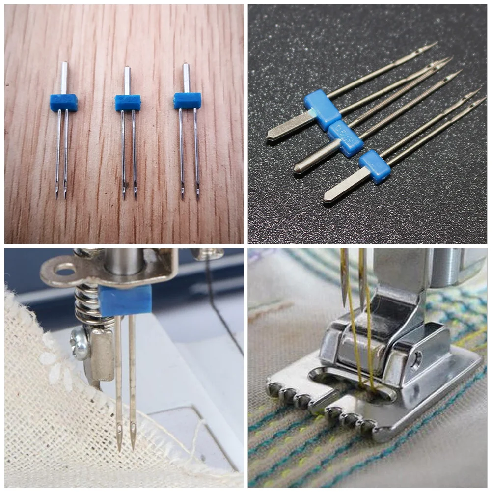 1Set Universal Twin Needles for Sewing Machine Multi-Function Double Needles Suitable for Knitted Denim Household Sewing