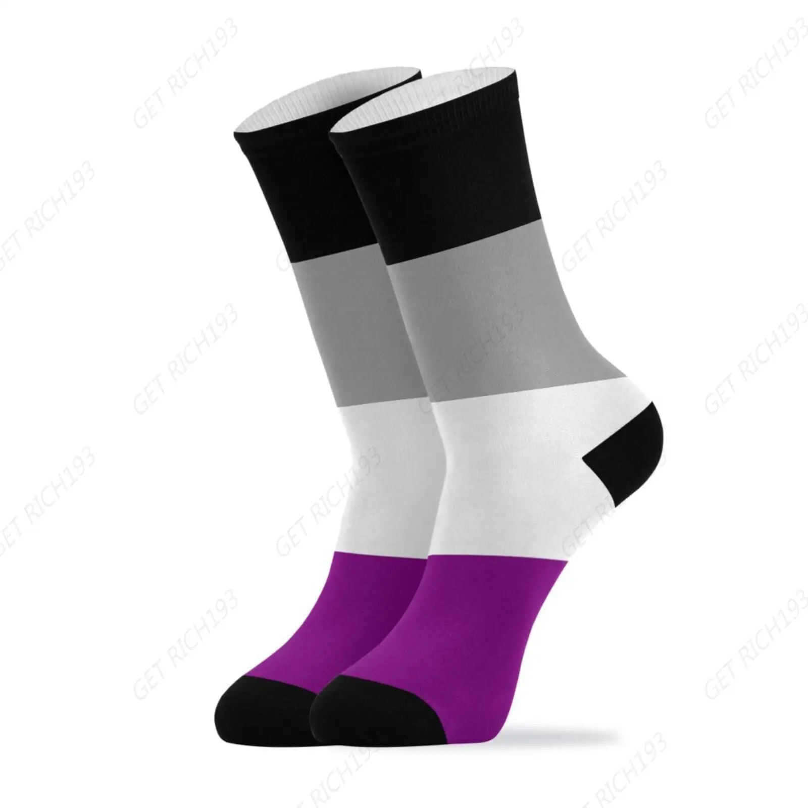 

Asexual Flag Athletic Crew Socks Over the Calf Tube Socks Peformance Cushion For Men Women